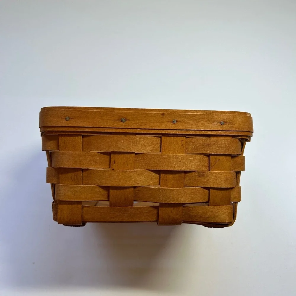 Longaberger 1994 Handwoven Square Berry Basket Single Swing Handle Ohio USA